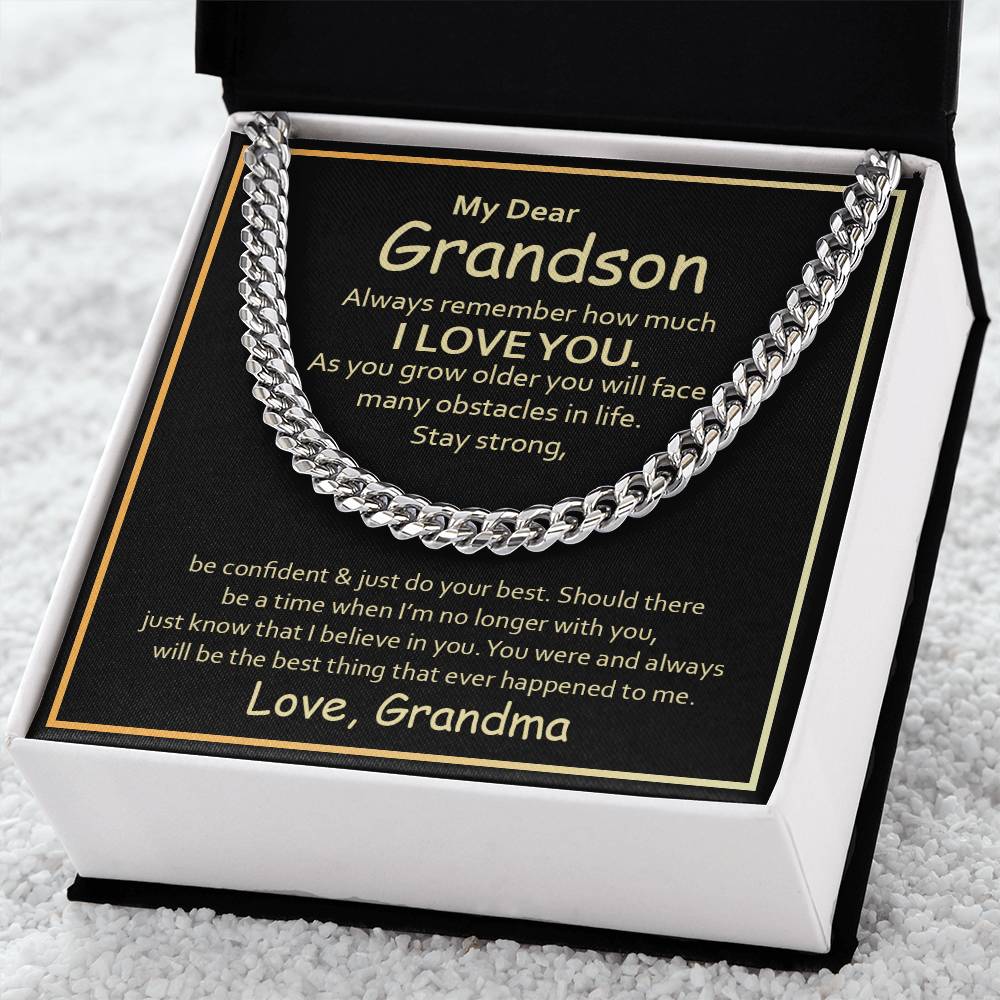 to my grandson form grandma chain necklace