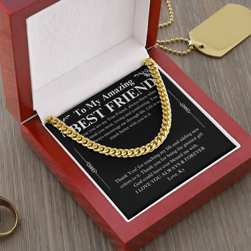 To My Male Best Friend Curb Chain Necklace, Birthday Gift for Guy Friend, Birthday Gift for Male Best Friend, Male Friend Gifts Ideas Ky