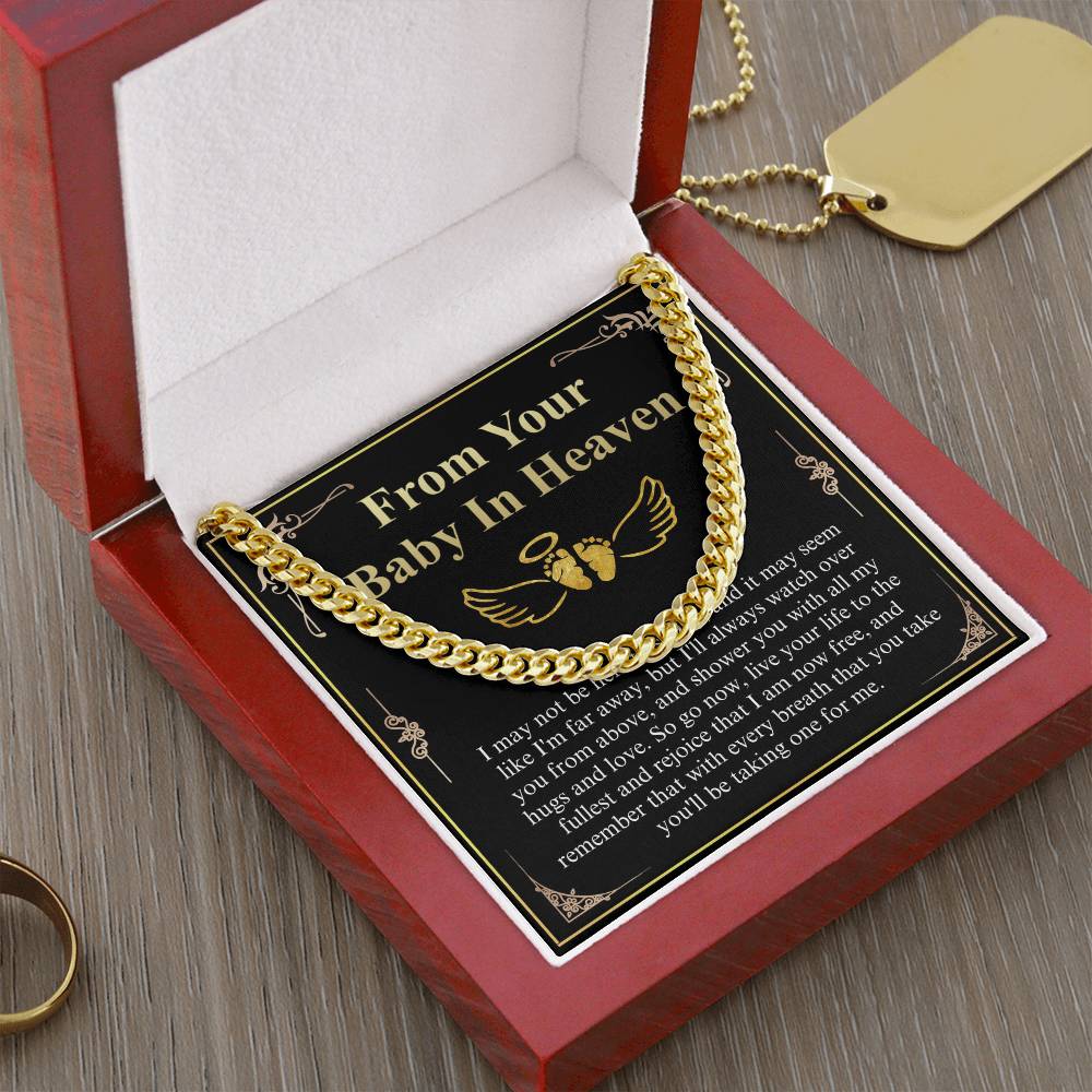 Meaningful Jewelry Gift First Fathers Day Gift from Baby in Heaven, Loss of Child Fathers Day Gift, Pregnancy Loss, Miscarriage Father's Day Chain Necklace with Messege Card w/o fathers day