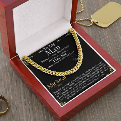 To My Man Chain Necklace for Him, Romantic Gifts for Him, Christmas Gift for Men, Birthday Gift for Husband, Birthday Gift for Husband Mickeal