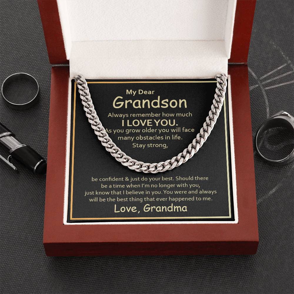 to my grandson form grandma chain necklace