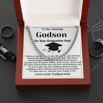 Custom godson Graduation Stainless Steel Necklace High School Graduation Gift for godson godson Graduation Gift Graduation Gift for godson