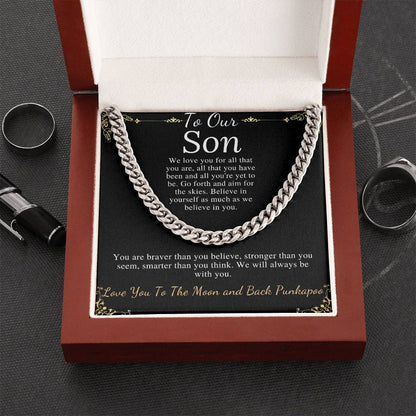 Sentimental Son Gifts from Mom, Son Chain Necklace, Mother to Son Gifts, Christmas Gifts for Son Birthday, Gifts for Son from Mother punkapoo