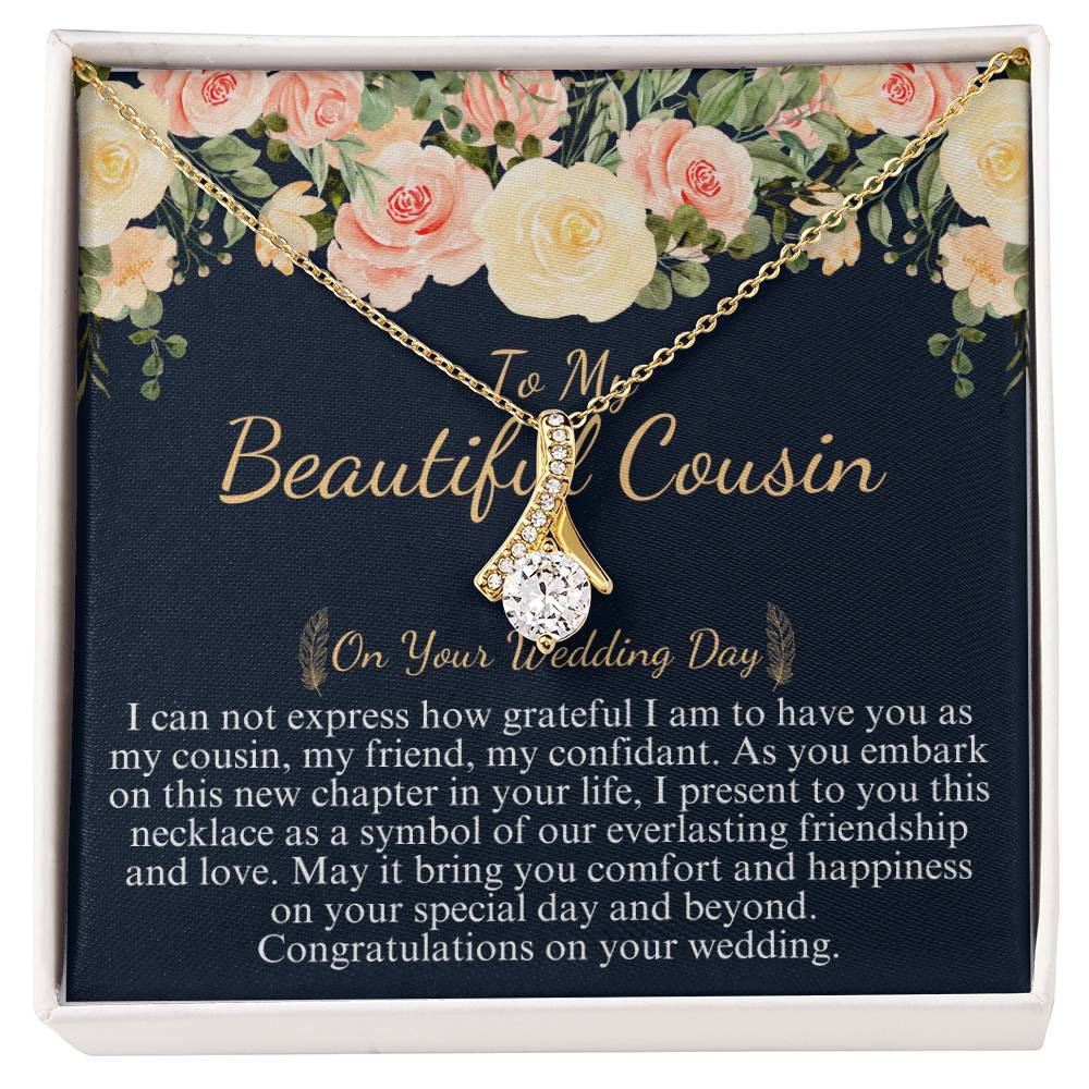 Gift For My Beautiful Cousin on Wedding Day, Cousin Wedding Gift, Wedding Necklace for Cousin, Personalized Wedding Gift for Cousin Sister w/o name