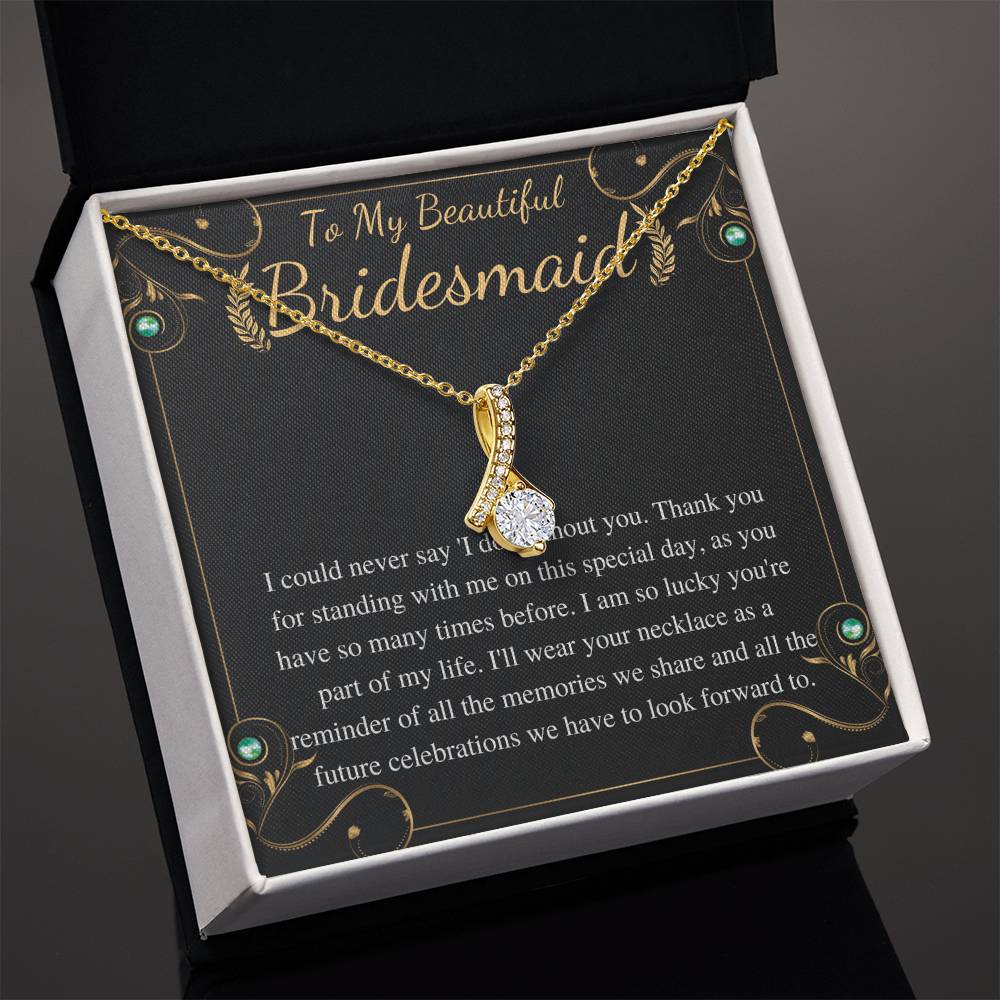 Meaningful Jewelry Gift Alluring Necklace to Bridesmaid On wedding day from bride , Thank you gift for Bridesmaid , with Personalized heart touching Message Card