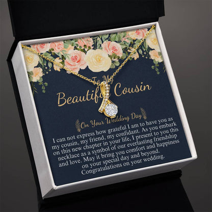 Gift For My Beautiful Cousin on Wedding Day, Cousin Wedding Gift, Wedding Necklace for Cousin, Personalized Wedding Gift for Cousin Sister w/o name