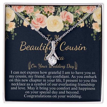 Gift For My Beautiful Cousin on Wedding Day, Cousin Wedding Gift, Wedding Necklace for Cousin, Personalized Wedding Gift for Cousin Sister Bianca