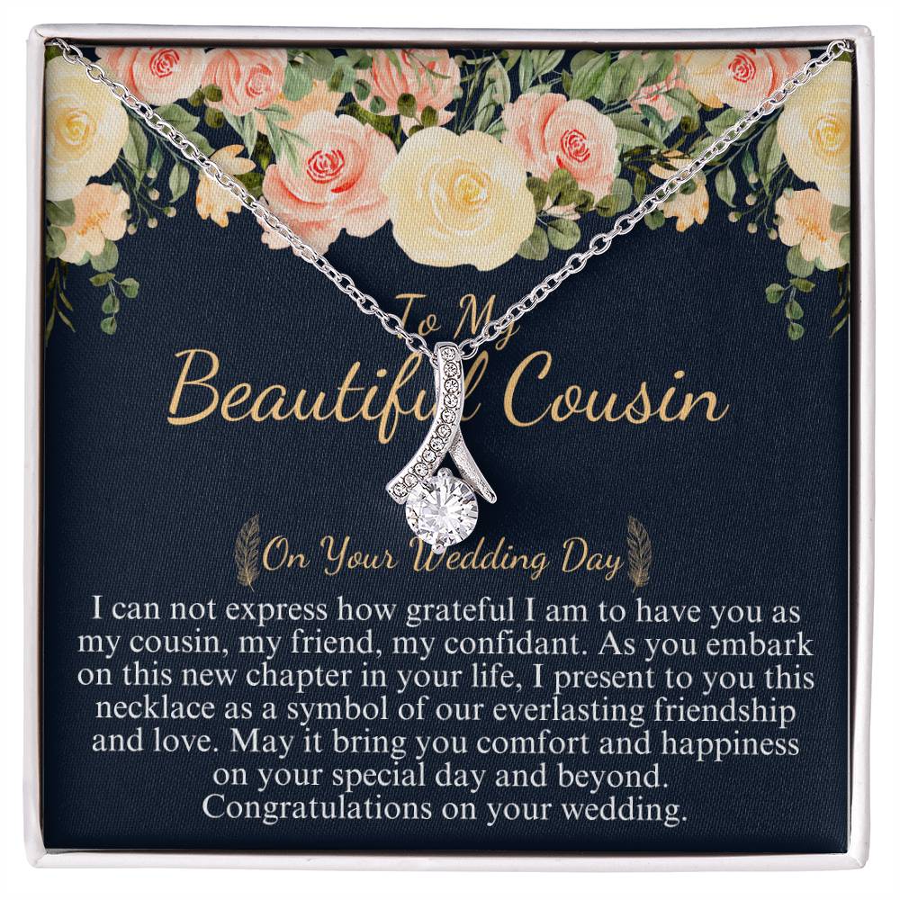 Gift For My Beautiful Cousin on Wedding Day, Cousin Wedding Gift, Wedding Necklace for Cousin, Personalized Wedding Gift for Cousin Sister w/o name