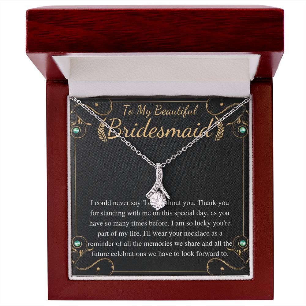 Meaningful Jewelry Gift Alluring Necklace to Bridesmaid On wedding day from bride , Thank you gift for Bridesmaid , with Personalized heart touching Message Card