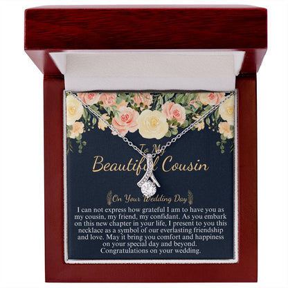 Gift For My Beautiful Cousin on Wedding Day, Cousin Wedding Gift, Wedding Necklace for Cousin, Personalized Wedding Gift for Cousin Sister w/o name