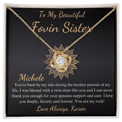 Gift For Twin Sister, Twin Sister Necklace, Love Knot Necklace For My Beautiful Twin Sister, Birthday Necklace For Twin Sister, Christmas Michele