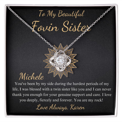 Gift For Twin Sister, Twin Sister Necklace, Love Knot Necklace For My Beautiful Twin Sister, Birthday Necklace For Twin Sister, Christmas Michele