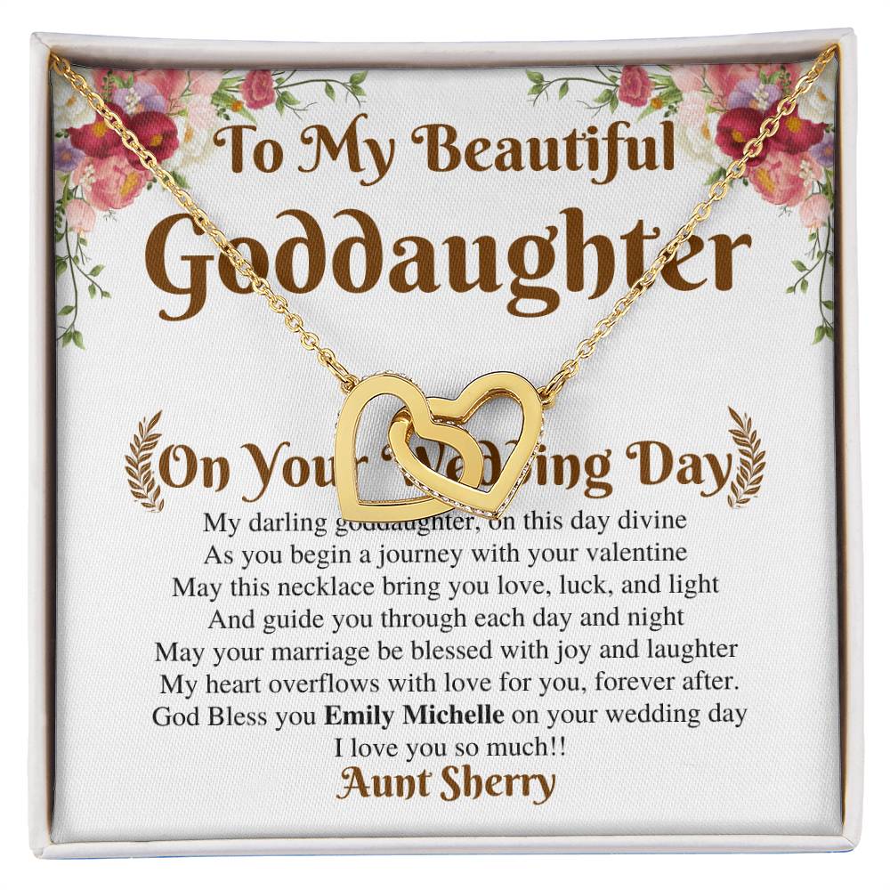 Goddaughter Wedding Day Gift From Godmother, To My Beautiful Goddaughter Gift, Goddaughter Necklace on Her Wedding, Godmother Of the Bride Aunt Sherry