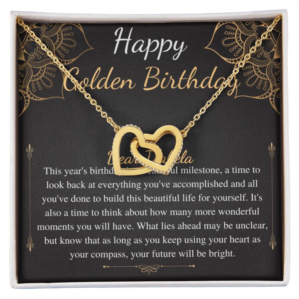 Golden Birthday Gift Necklace, Happy Golden Birthday, Golden Birthday Jewelry,Special Gift,Golden Birthday Present,Link Heart Necklace #0648 Dear Isabela