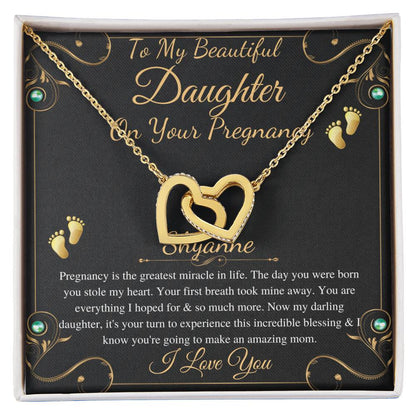 Pregnant Daughter Gift From Mother,First Time Mom Gift For Daughter,Congratulations Pregnancy Gift,New Mom Necklace,Interlocking Heart #0211 Shyanne