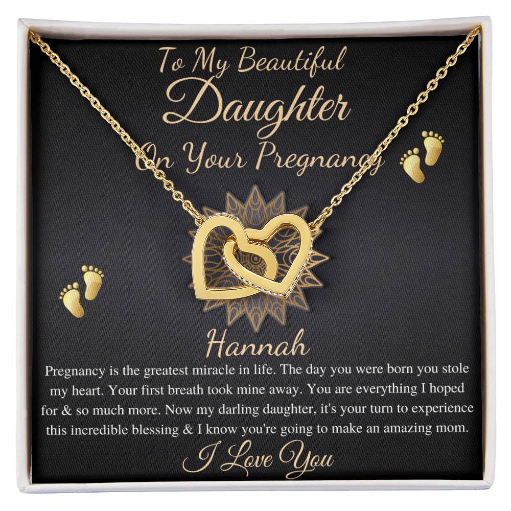 Pregnant Daughter Gift From Mother,First Time Mom Gift For Daughter,Congratulations Pregnancy Gift,New Mom Necklace,Interlocking Heart #0211 Hanna 1