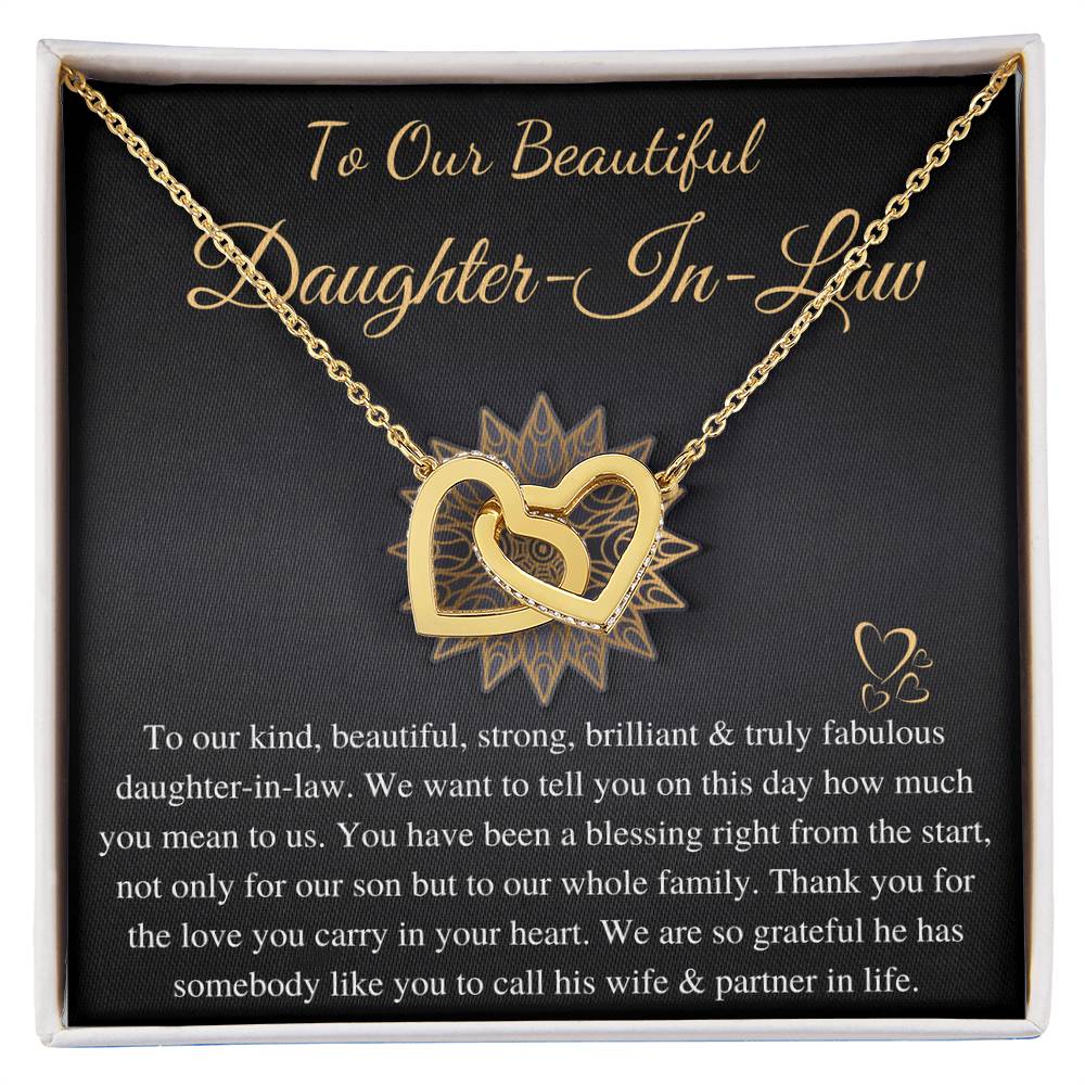 To Our Daughter-In-Law Gift On Wedding Day, Future Daughter In Law Wedding Gift, Bride Gift From Mother & Father In Law, Linked Heart #0815 Jess