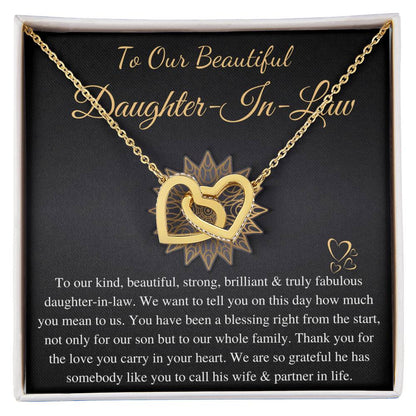 To Our Daughter-In-Law Gift On Wedding Day, Future Daughter In Law Wedding Gift, Bride Gift From Mother & Father In Law, Linked Heart #0815 Jess