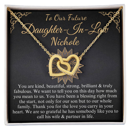 To Our Daughter-In-Law Gift On Wedding Day, Future Daughter In Law Wedding Gift, Bride Gift From Mother & Father In Law, Linked Heart #0815 nicole