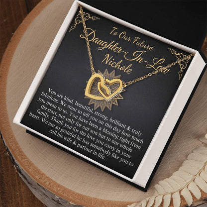 To Our Daughter-In-Law Gift On Wedding Day, Future Daughter In Law Wedding Gift, Bride Gift From Mother & Father In Law, Linked Heart #0815 nicole