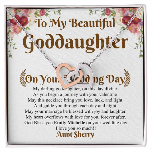 Goddaughter Wedding Day Gift From Godmother, To My Beautiful Goddaughter Gift, Goddaughter Necklace on Her Wedding, Godmother Of the Bride Aunt Sherry