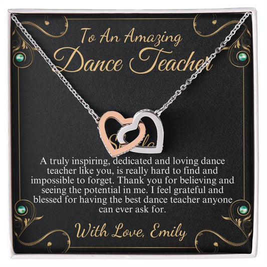 Dance Teacher Gift | Gift for Ballet Teacher | Dance Recital Gift for Dance Teacher Necklace | Amazing Dance Teacher Gift Christmas #0757 Emily