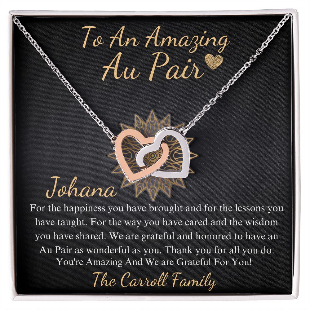 Au Pair Gift, Au Pair Necklace, Thank You Gift for Au Pair, Child Care Gift, Au Pair Appreciation, Au Pair Jewelry, Christmas Gift #0720 The Carroll Family