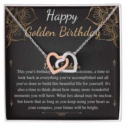 Golden Birthday Gift Necklace, Happy Golden Birthday, Golden Birthday Jewelry,Special Gift,Golden Birthday Present,Link Heart Necklace #0648 Dear Isabela