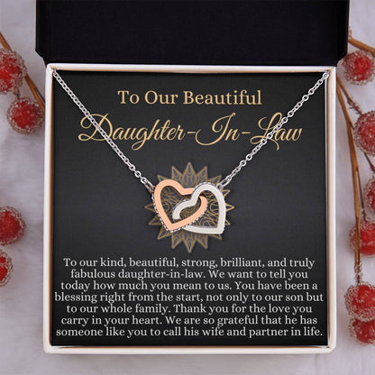 To Our Daughter-In-Law Gift On Wedding Day, Future Daughter In Law Wedding Gift, Bride Gift From Mother & Father In Law, Linked Heart #0815