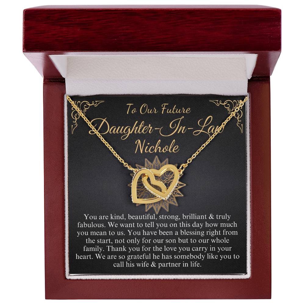 To Our Daughter-In-Law Gift On Wedding Day, Future Daughter In Law Wedding Gift, Bride Gift From Mother & Father In Law, Linked Heart #0815 nicole