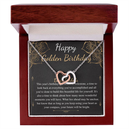 Golden Birthday Gift Necklace, Happy Golden Birthday, Golden Birthday Jewelry,Special Gift,Golden Birthday Present,Link Heart Necklace #0648 Dear Isabela