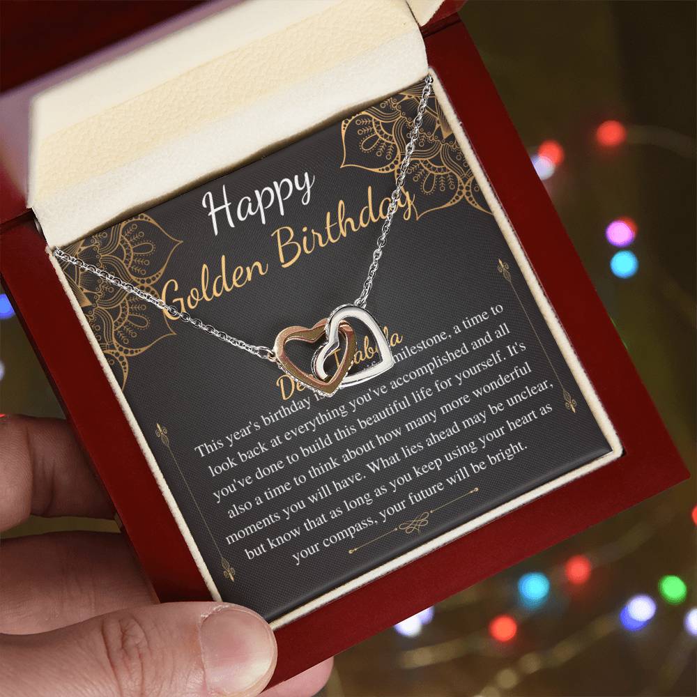 Golden Birthday Gift Necklace, Happy Golden Birthday, Golden Birthday Jewelry,Special Gift,Golden Birthday Present,Link Heart Necklace #0648 Dear Isabela