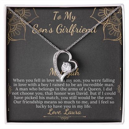 To My Son's Girlfriend Necklace, Son's Girlfriend Christmas Gift, Sons Girlfriend Gift, Gift For Son's Girlfriend, Birthday Gift #0530 Laura