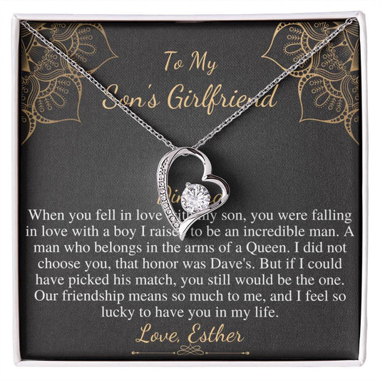 To My Son's Girlfriend Necklace, Son's Girlfriend Christmas Gift, Sons Girlfriend Gift, Gift For Son's Girlfriend, Birthday Gift #0530 Esther