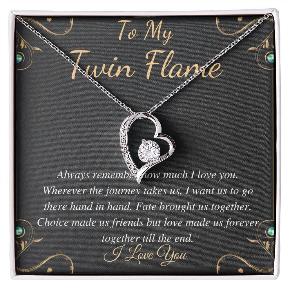 Gift For Meaningful Twin Flame Heart Necklace, Gift for Wife, Twin Flame Jewelry, Twin Flame Gift, To My Twin Flame, Christmas Gift for Her capital I