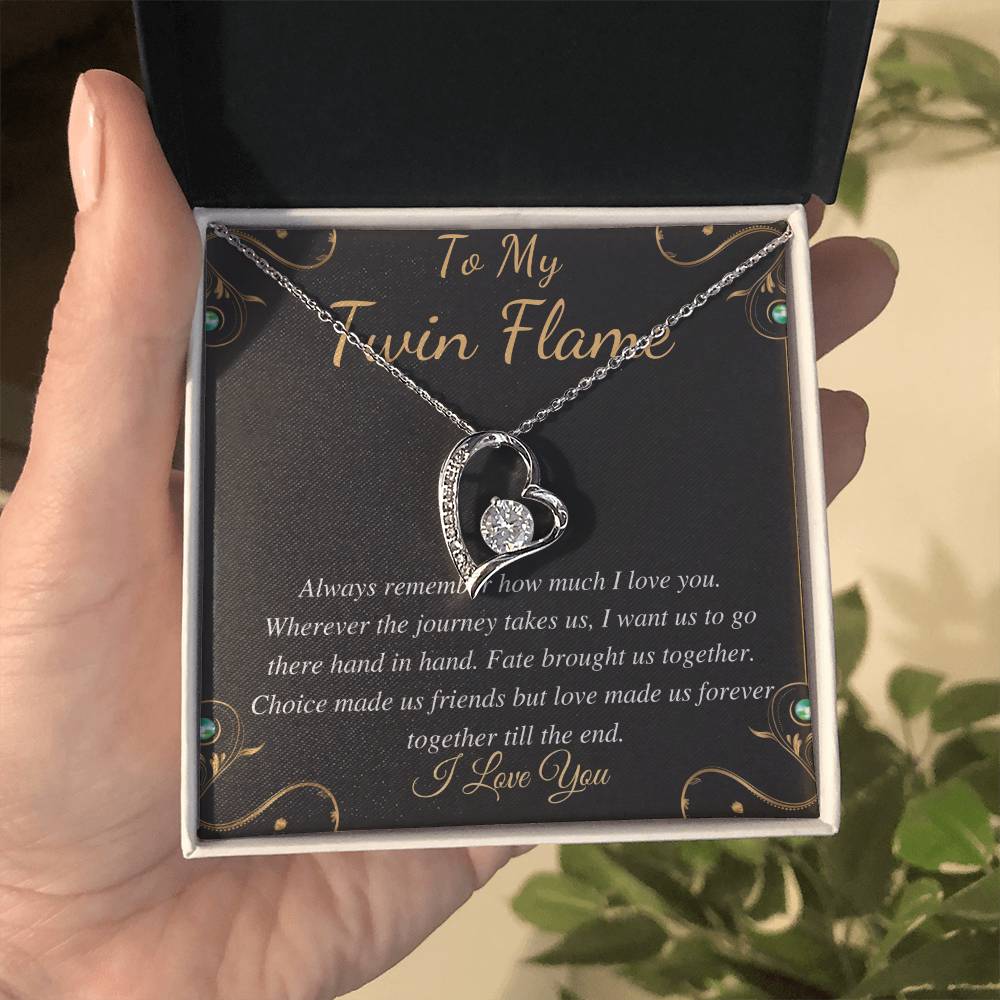 Gift For Meaningful Twin Flame Heart Necklace, Gift for Wife, Twin Flame Jewelry, Twin Flame Gift, To My Twin Flame, Christmas Gift for Her capital I