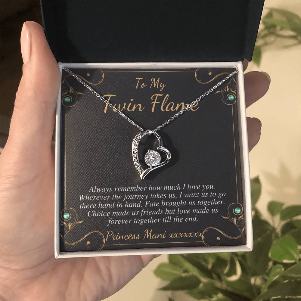 Gift For Meaningful Twin Flame Heart Necklace, Gift for Wife, Twin Flame Jewelry, Twin Flame Gift, To My Twin Flame, Christmas Gift for Her Princess Mani xxxxxxx