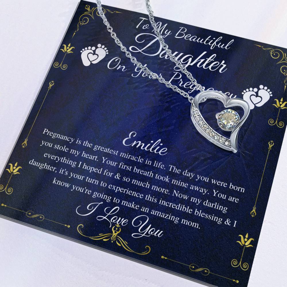 Daughter Pregnancy Gift for Daughter Baby Shower Gift for Mom to be Gift for Expecting Mom Gift Pregnant Daughter Gift from Mom, Heart #0212 Emilie