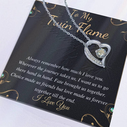 Gift For Meaningful Twin Flame Heart Necklace, Gift for Wife, Twin Flame Jewelry, Twin Flame Gift, To My Twin Flame, Christmas Gift for Her capital I