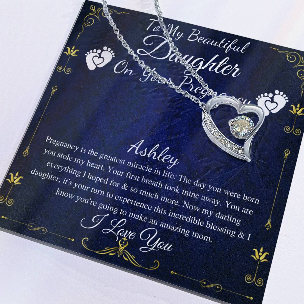 Daughter Pregnancy Gift for Daughter Baby Shower Gift for Mom to be Gift for Expecting Mom Gift Pregnant Daughter Gift from Mom, Heart #0212 Ashley