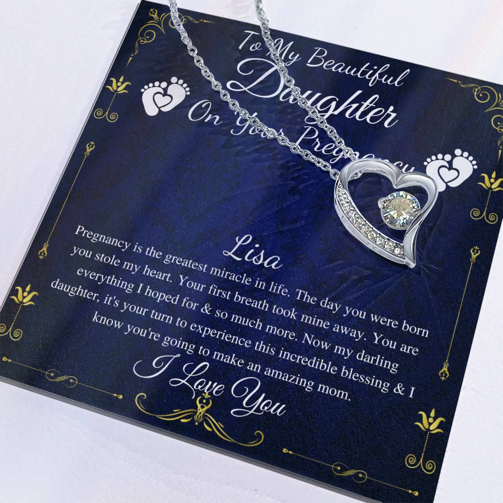 Daughter Pregnancy Gift for Daughter Baby Shower Gift for Mom to be Gift for Expecting Mom Gift Pregnant Daughter Gift from Mom, Heart #0212 Lisa