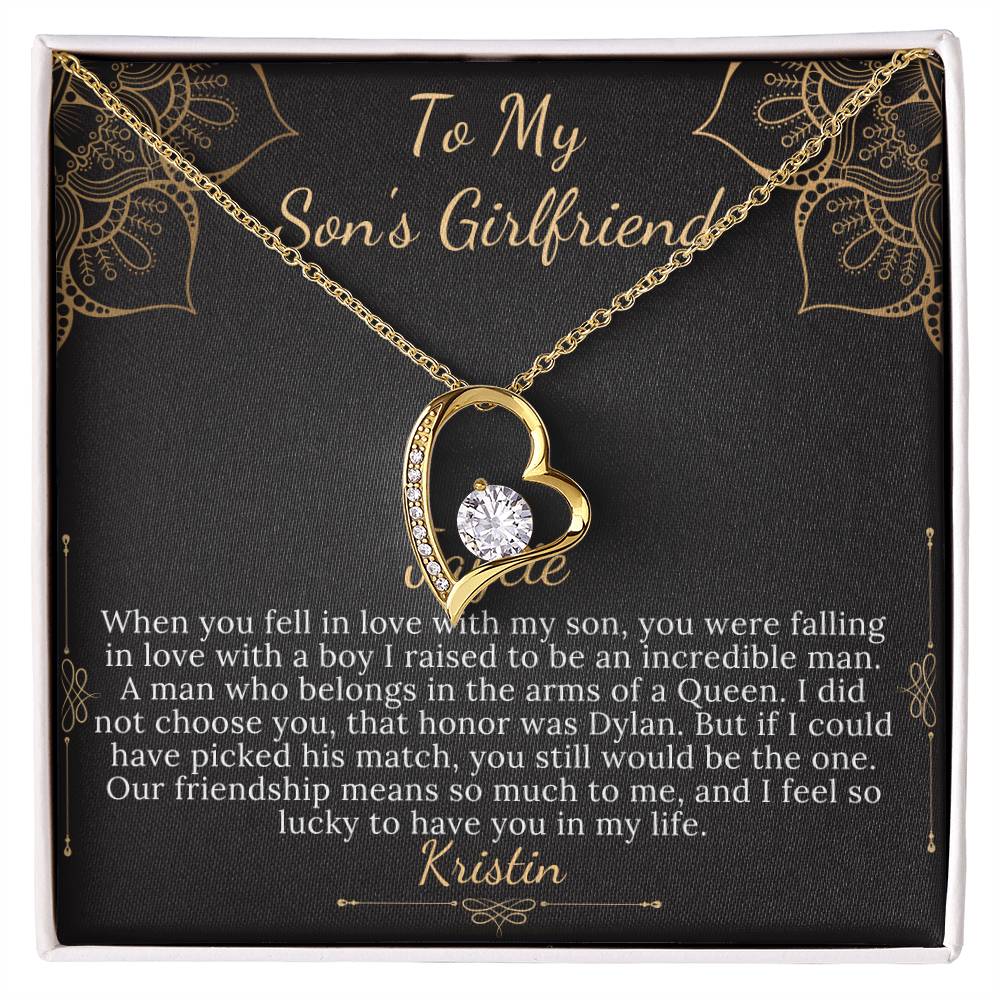 To My Son's Girlfriend Necklace, Son's Girlfriend Christmas Gift, Sons Girlfriend Gift, Gift For Son's Girlfriend, Birthday Gift #0530 daylan