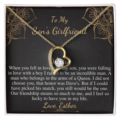 To My Son's Girlfriend Necklace, Son's Girlfriend Christmas Gift, Sons Girlfriend Gift, Gift For Son's Girlfriend, Birthday Gift #0530 Esther