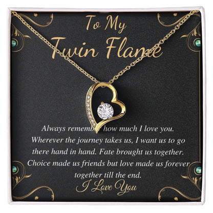 Gift For Meaningful Twin Flame Heart Necklace, Gift for Wife, Twin Flame Jewelry, Twin Flame Gift, To My Twin Flame, Christmas Gift for Her capital I