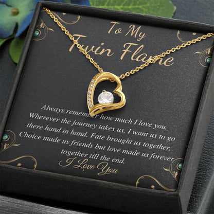 Gift For Meaningful Twin Flame Heart Necklace, Gift for Wife, Twin Flame Jewelry, Twin Flame Gift, To My Twin Flame, Christmas Gift for Her capital I