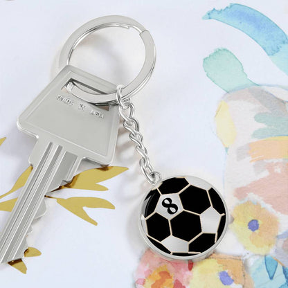 Soccer Keychain With Number, Soccer Lover Gift, Soccer Gift For Girls, For Boys, Personalized Soccer Keychain, Valentine's Day Gift Keychain 8