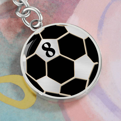 Soccer Keychain With Number, Soccer Lover Gift, Soccer Gift For Girls, For Boys, Personalized Soccer Keychain, Valentine's Day Gift Keychain 8