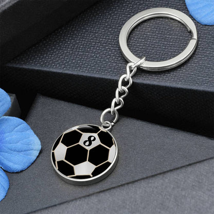 Soccer Keychain With Number, Soccer Lover Gift, Soccer Gift For Girls, For Boys, Personalized Soccer Keychain, Valentine's Day Gift Keychain 8