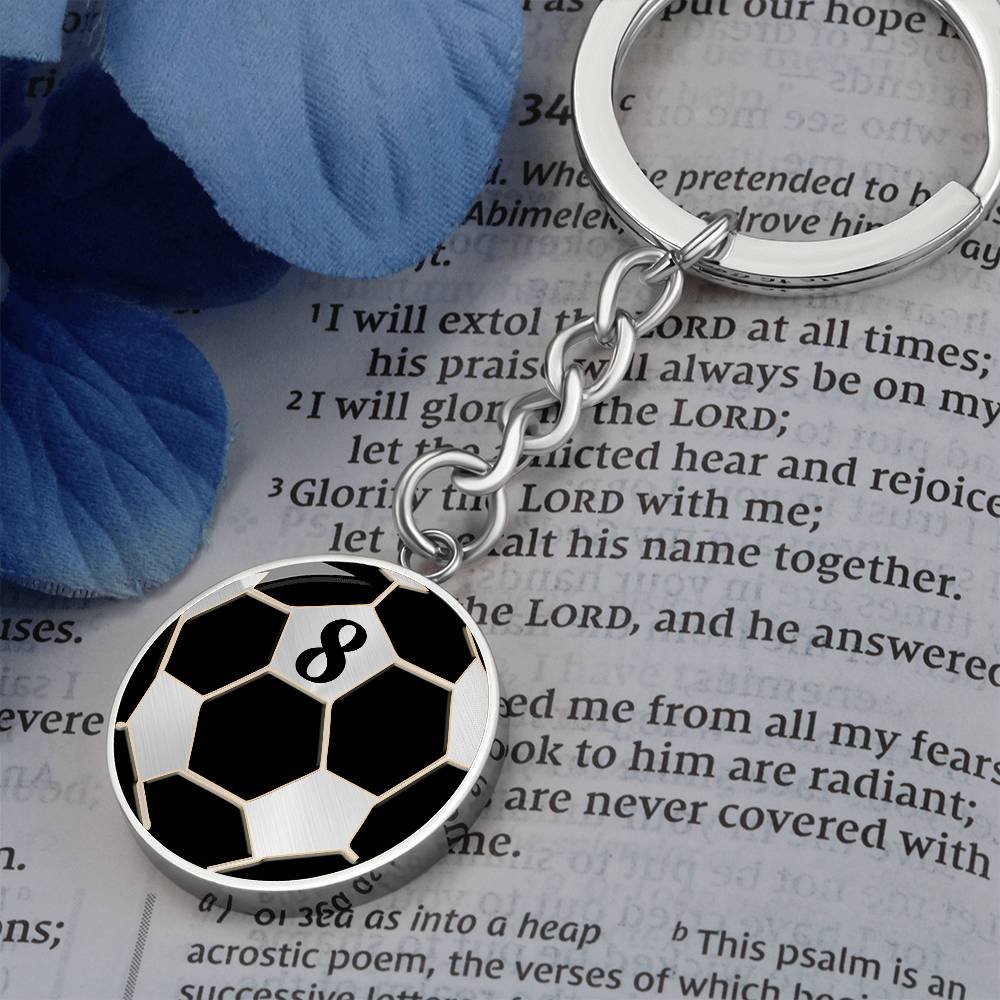 Soccer Keychain With Number, Soccer Lover Gift, Soccer Gift For Girls, For Boys, Personalized Soccer Keychain, Valentine's Day Gift Keychain 8