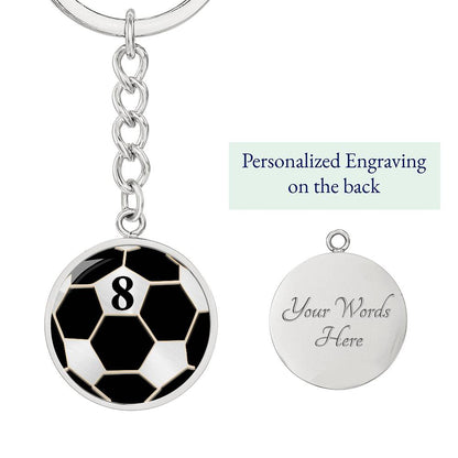 Soccer Keychain With Number, Soccer Lover Gift, Soccer Gift For Girls, For Boys, Personalized Soccer Keychain, Valentine's Day Gift Keychain 8